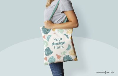 Summer tote bag mockup design