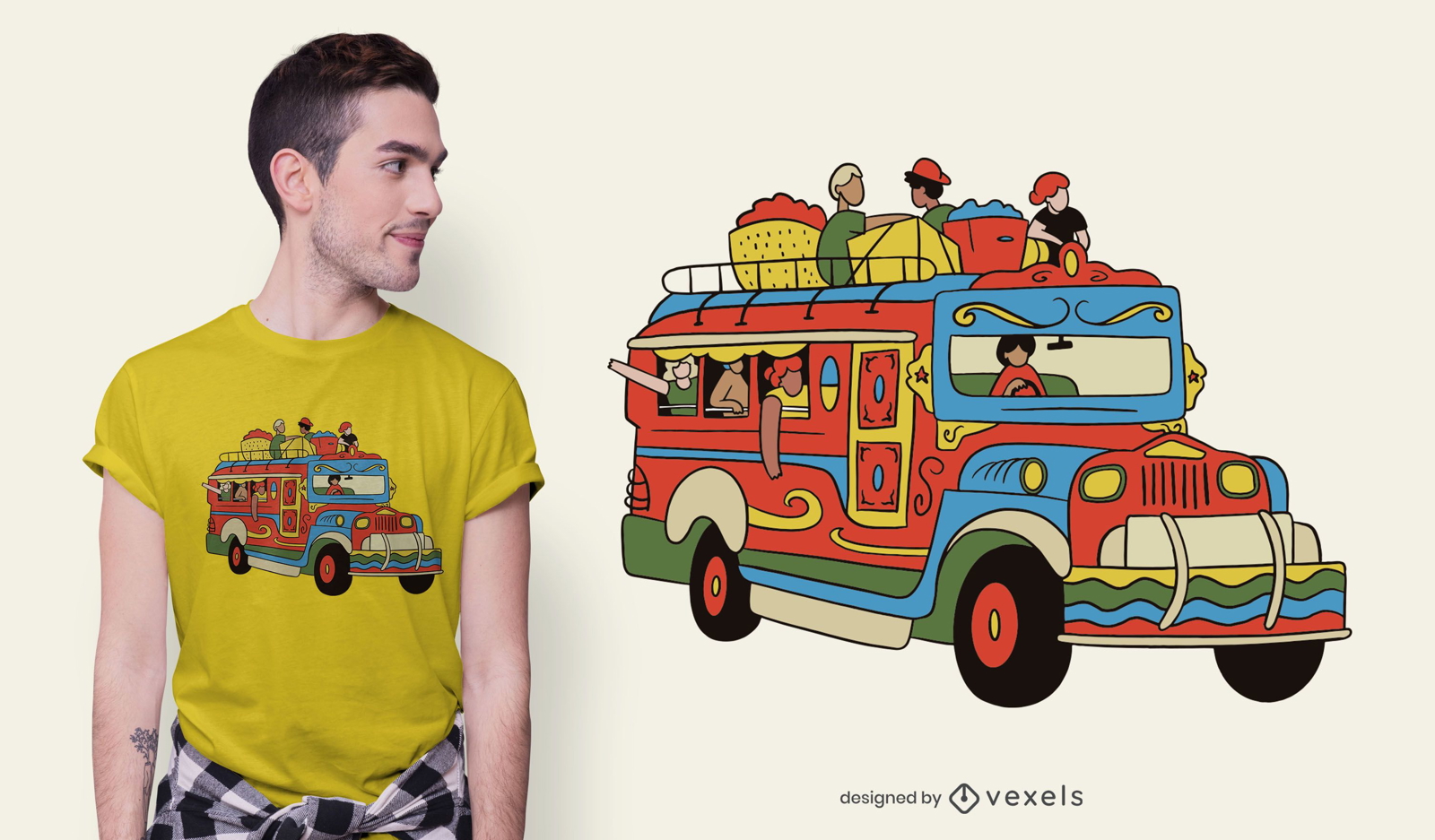 Design de camiseta de carro Jeepney