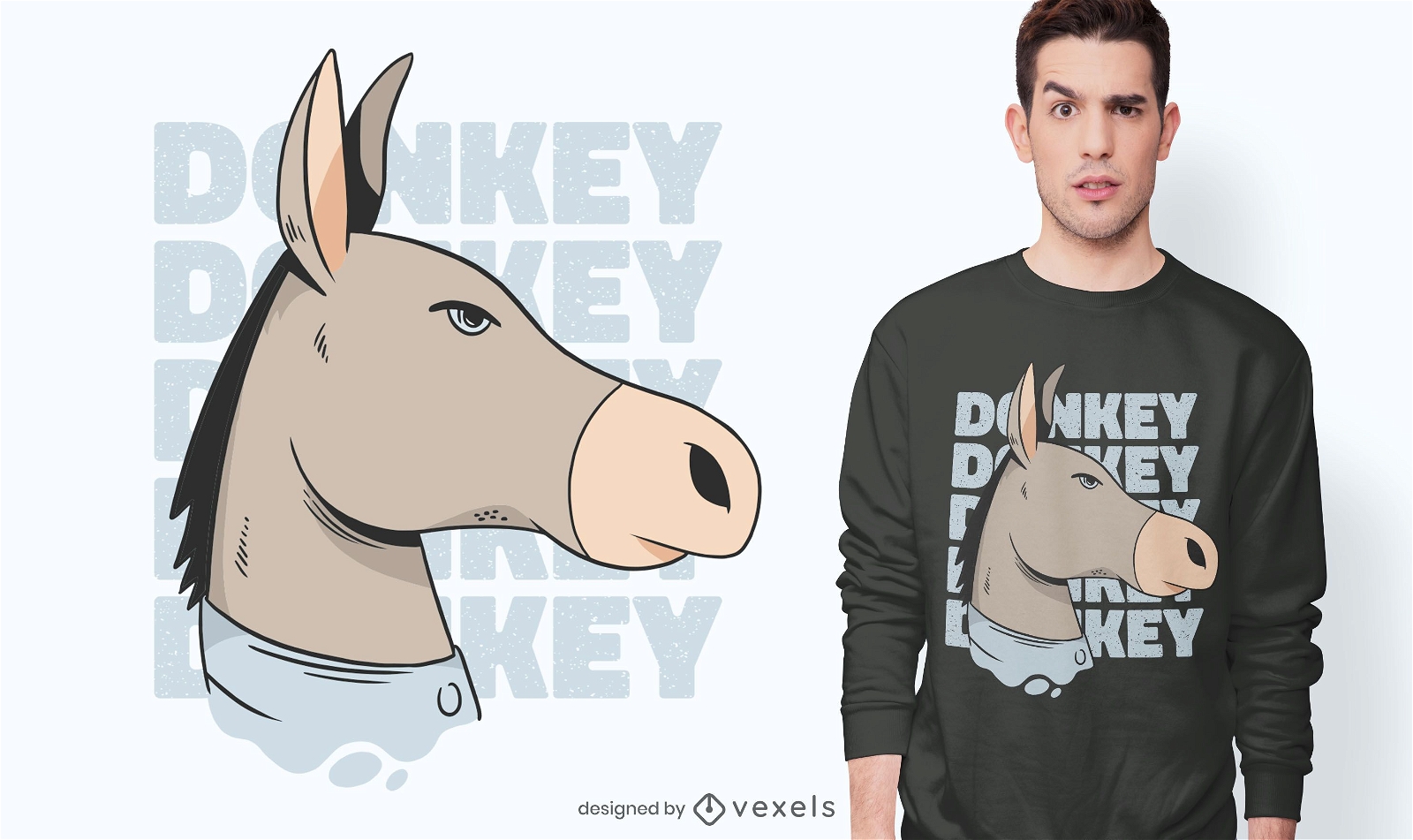 Donkey head t-shirt design 