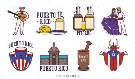 Puerto rico elements set Puerto rico elements set