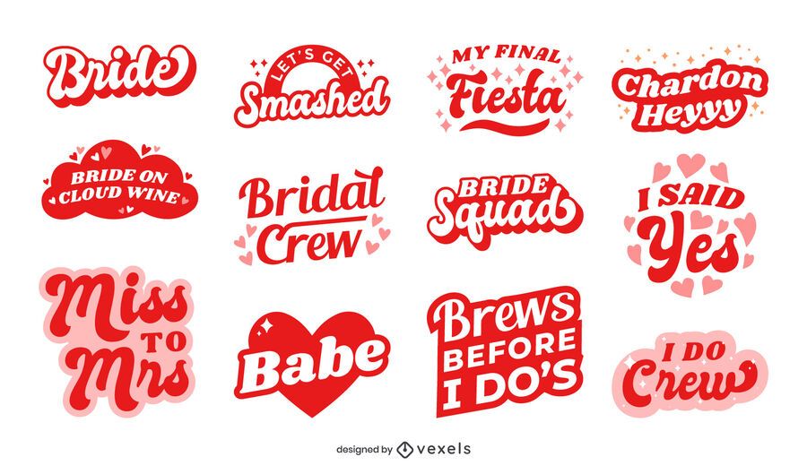 Bachelorette party lettering set design Bachelorette party lettering set design