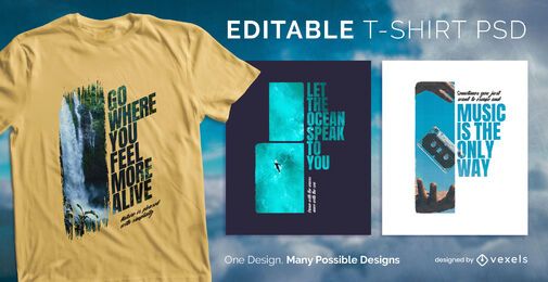 Text mask t-shirt design psd