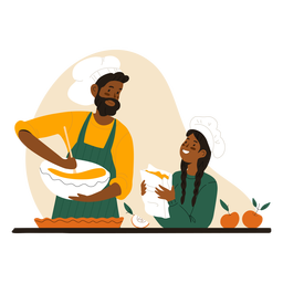 Download Black Man And Woman Cooking Character Transparent Png Svg Vector