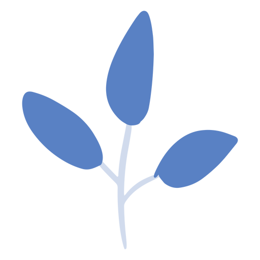 Blue plant branch flat PNG Design