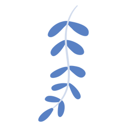Blue plant branch flat plant PNG Design