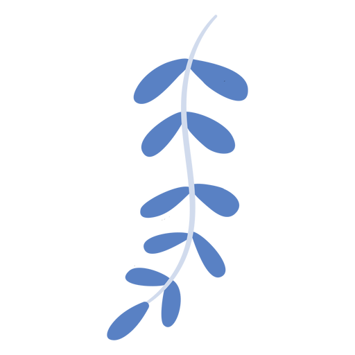 Planta plana rama de planta azul Diseño PNG