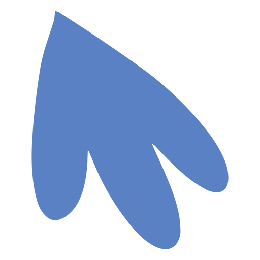 Blaue gerundete Blattsilhouette PNG-Design