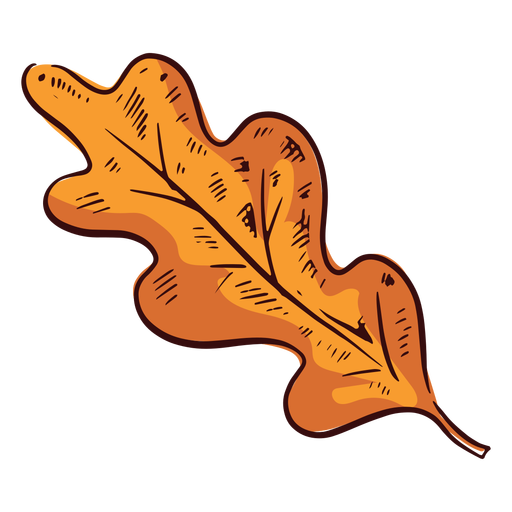 Ilustração de folha marrom arredondada Desenho PNG