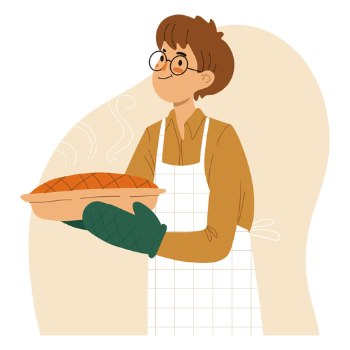 Cocinero sosteniendo un personaje de pastel Diseño PNG