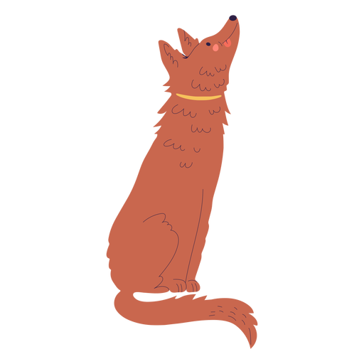 Happy sitting dog illustration PNG Design