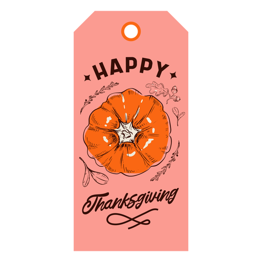 Happy Thanksgiving-Kürbis-Tag PNG-Design
