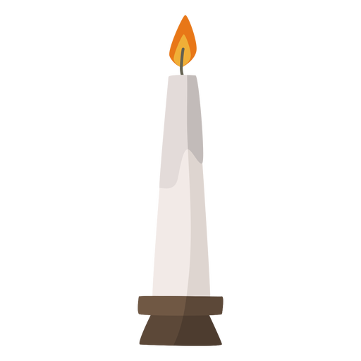 Kerze flach angezündet PNG-Design