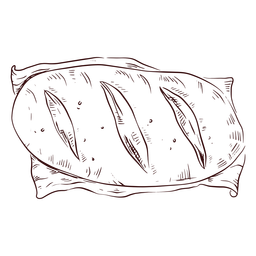 Pão de forma desenhado à mão Desenho PNG