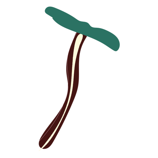 Cogumelo verde comprido desenhado à mão Desenho PNG