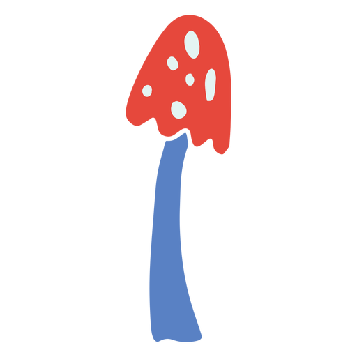 Long red mushroom flat PNG Design
