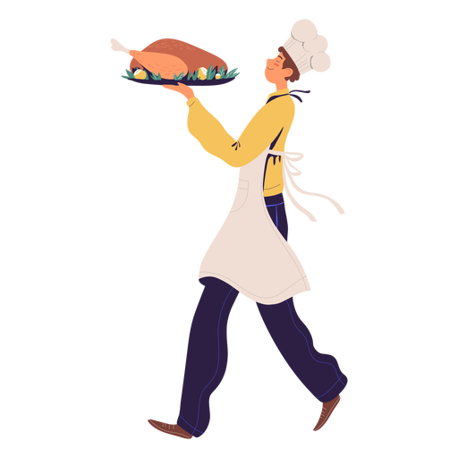 Chef hombre con carácter de pavo Diseño PNG