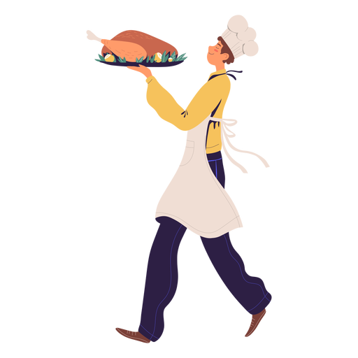 Man chef with turkey character
