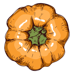 Pumpkin from above illustration PNG Design