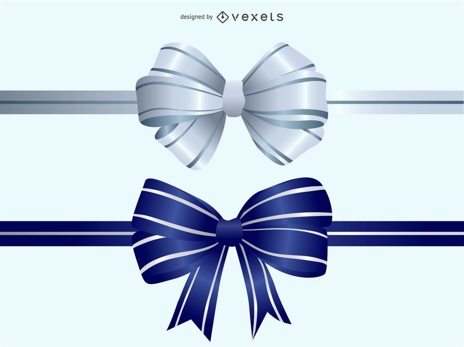 Blue and silver ribbon