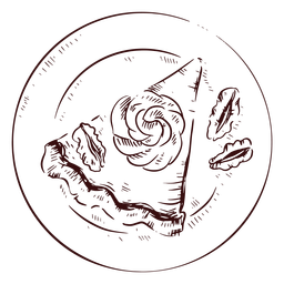 Fatia de torta de abóbora desenhada à mão Desenho PNG
