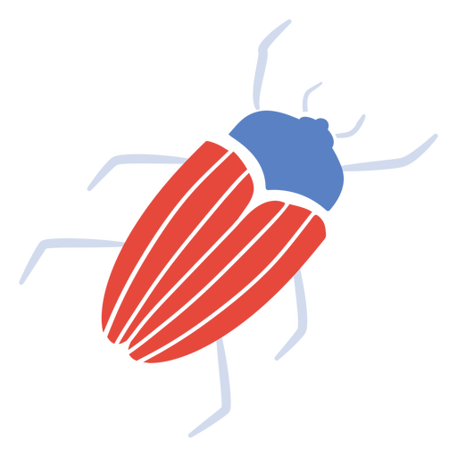 Roter Käfer flach PNG-Design