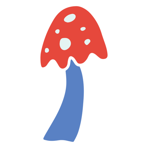 Red mushroom flat mushroom PNG Design