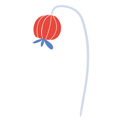 Red plant flat PNG Design