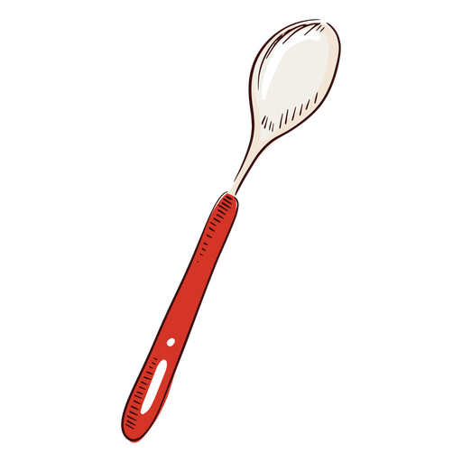 Red spoon illustration PNG Design