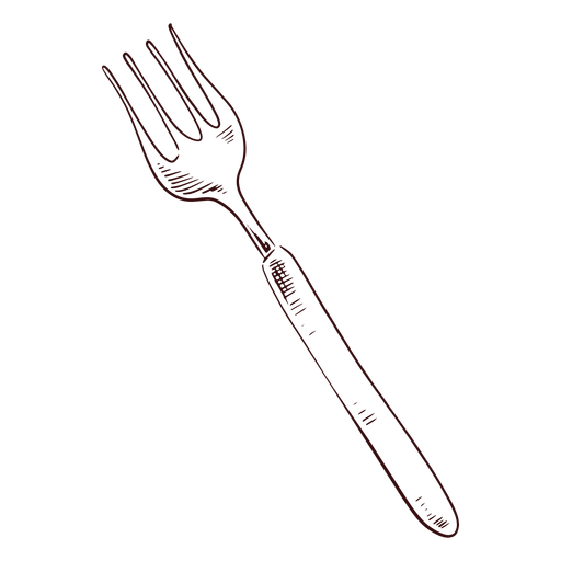 Dibujado a mano tenedor afilado Diseño PNG