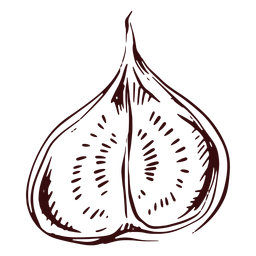 Sliced fig hand drawn PNG Design