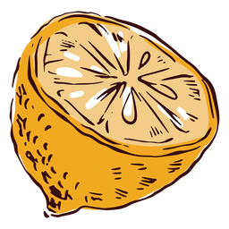 Geschnittene Zitronenillustration PNG-Design
