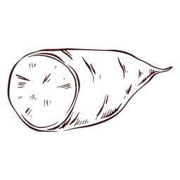 Dibujado a mano camote en rodajas Diseño PNG