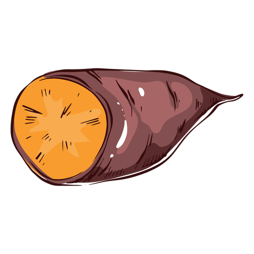 Ilustração de batata-doce fatiada Desenho PNG