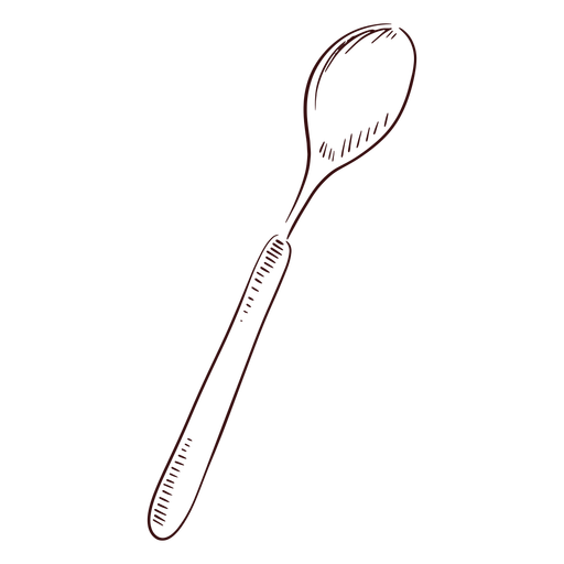 Soup spoon hand drawn spoon PNG Design