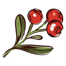 Ilustración de rama de arándanos de acción de gracias Diseño PNG