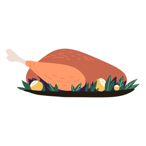 Ilustração de prato de peru servido Desenho PNG