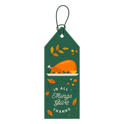 Turkey gratitude tag PNG Design
