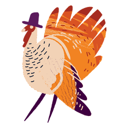 Turquia usando um chapéu texturizado Desenho PNG