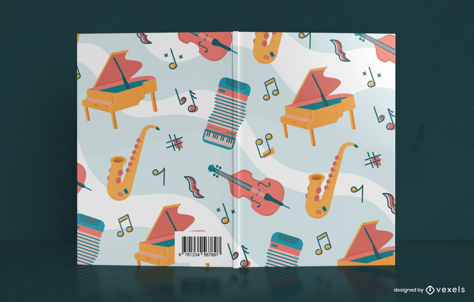 Design de capa de livro de caderno de música