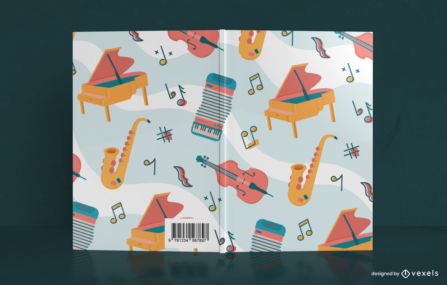 Diseño de portada de libro de cuaderno de música