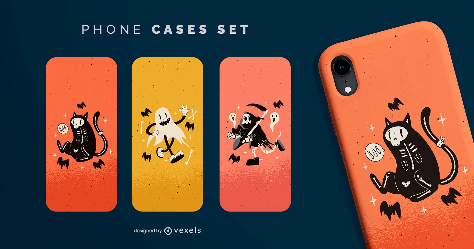 Halloween vintage phone cases set