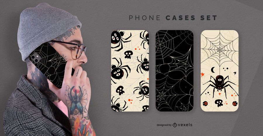 Juego de fundas de teléfono de arañas de Halloween Juego de fundas de teléfono de arañas de Halloween
