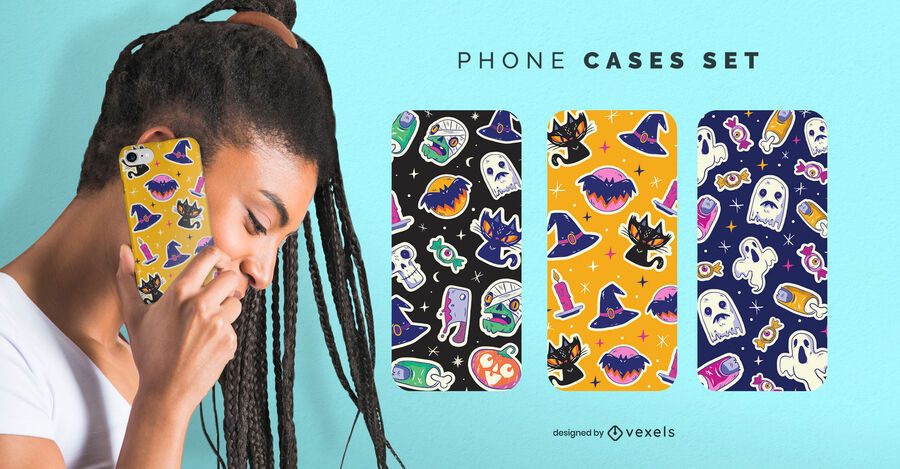 Halloween stickers phone cases set Halloween stickers phone cases set