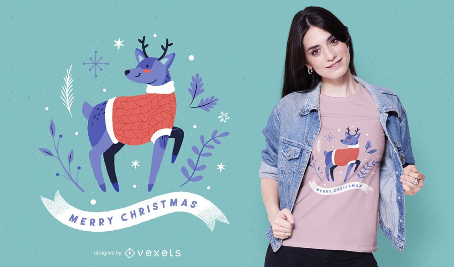 Diseño de camiseta de renos de feliz navidad Diseño de camiseta de renos de feliz navidad