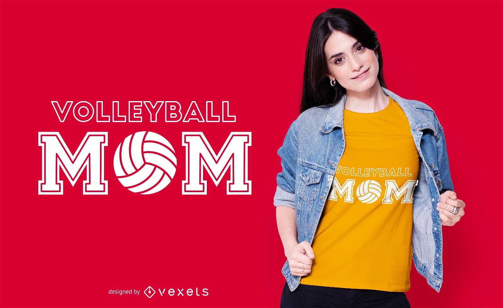 Diseño de camiseta de mamá de voleibol