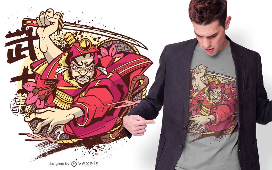 Japanese Warrior T-shirt Design Japanese Warrior T-shirt Design