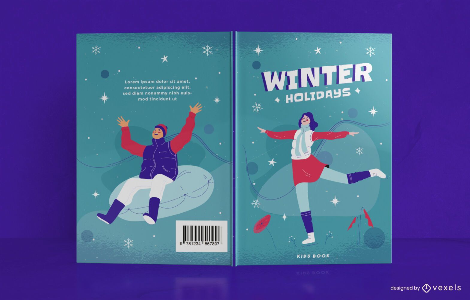 Winter holidays journal book cover design