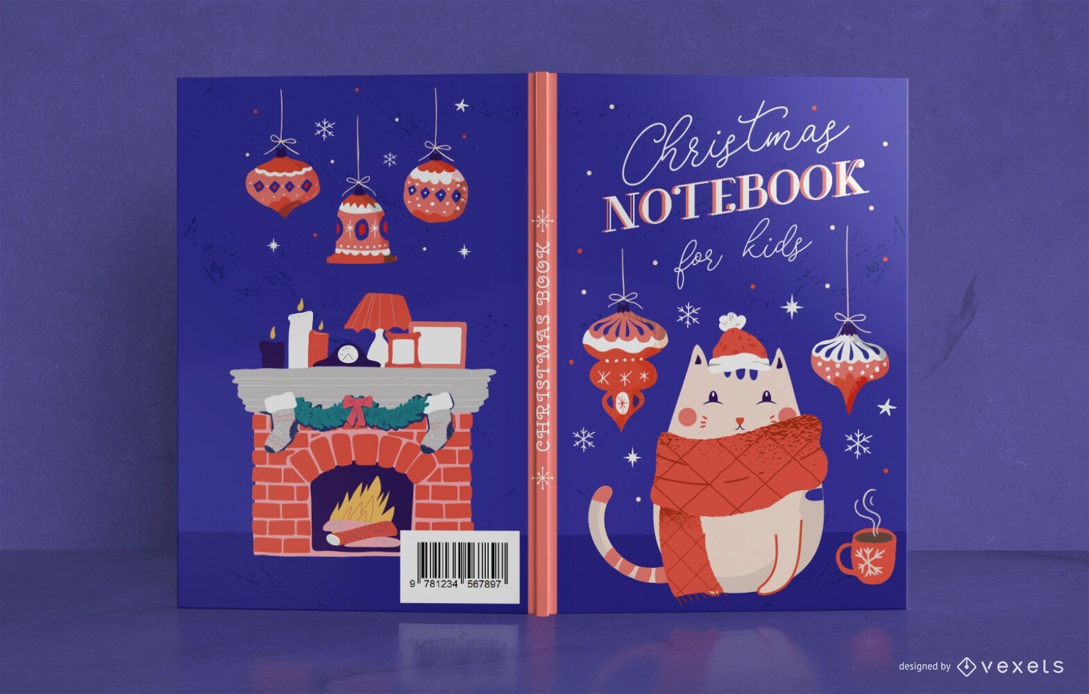 Design de capa de livro infantil de natal