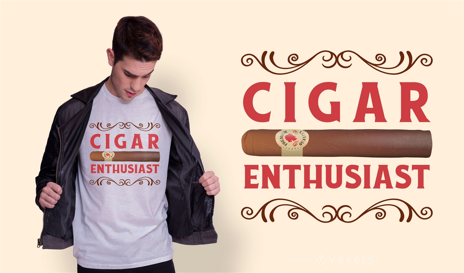 T-Shirt-Design des Zigarrenliebhabers