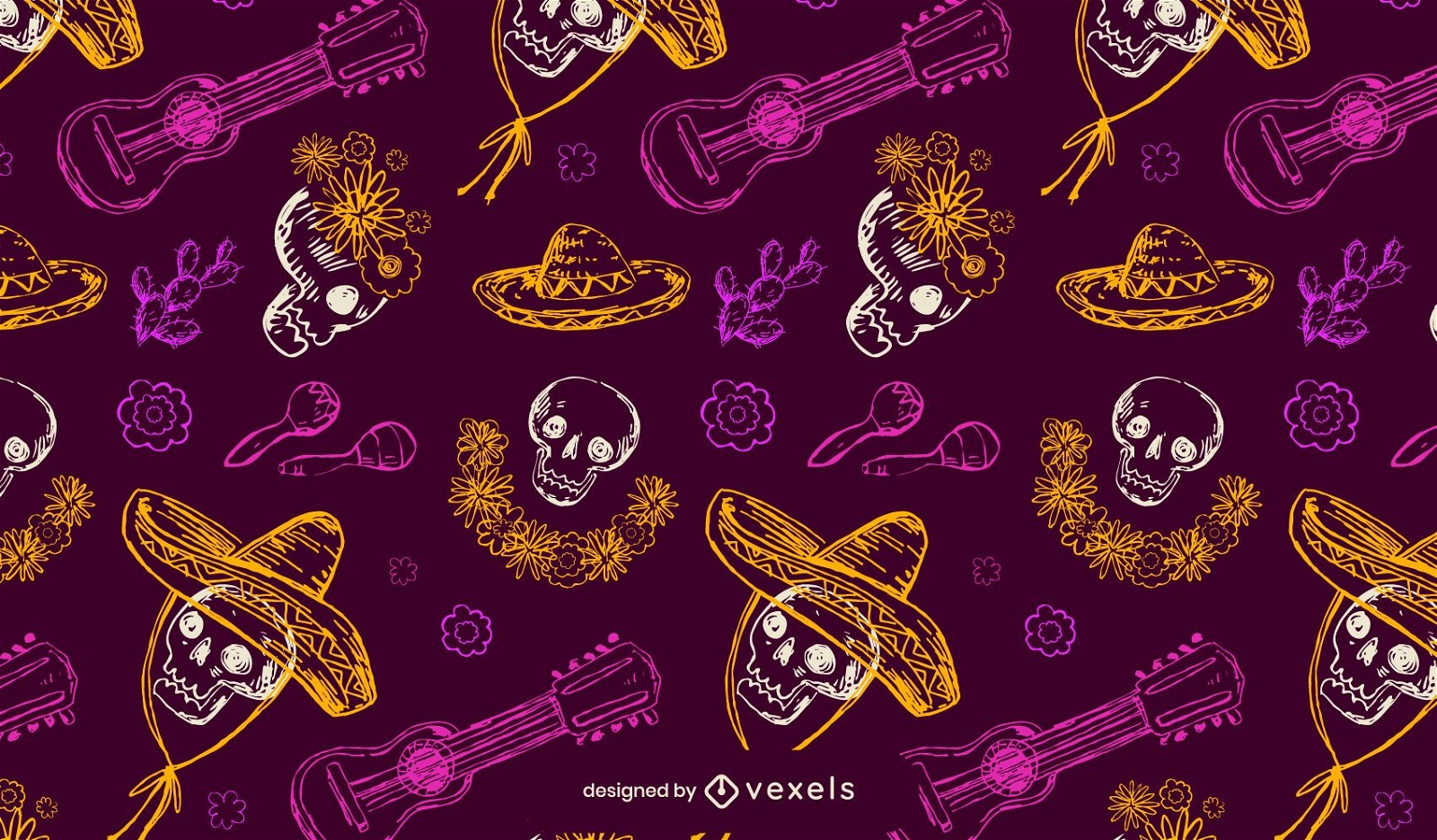 Dia de los muertos skull pattern design